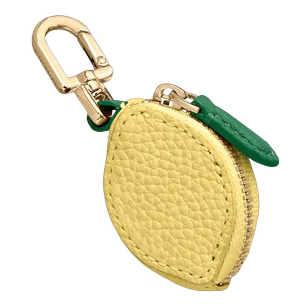 🍋NEW Lemon Bag Charm/ Keychain Zip Pouch Cles Mini Bag